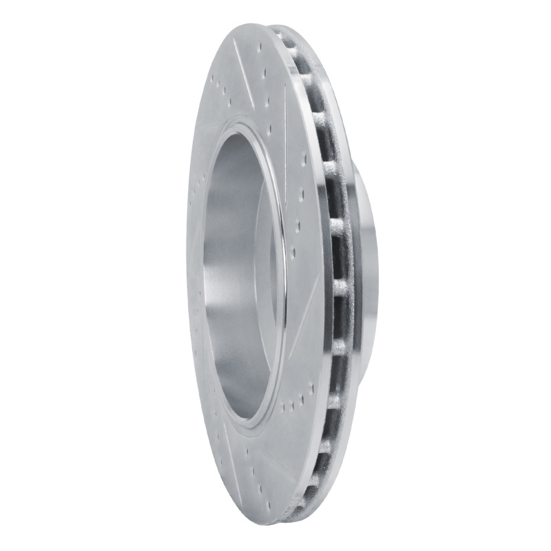 Maserati Ghibli Brake Rotor (1) - Rear Left - R1 Concepts - Drilled & Slotted - Silver - `14-`16